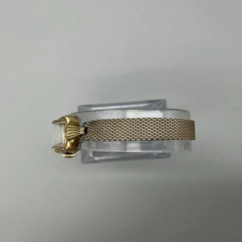 Vintage Elgin Womens Watch 14mm 10K Rolled Gold Plated Mesh Band Manual Wind